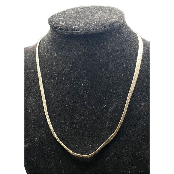 Sterling silver 925 herringbone circles reversible chain 16” chain 5mm wide - Picture 9 of 10